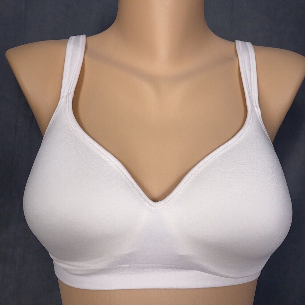 Carole Hochman Small Seamless Comfort Bra Wire Free Molded Cups Straps White